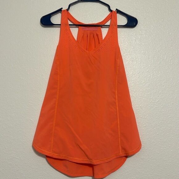 Lululemon In A Flash Singlet Tank Womens Medium Active Gym Racerback Orange - Picture 1 of 6